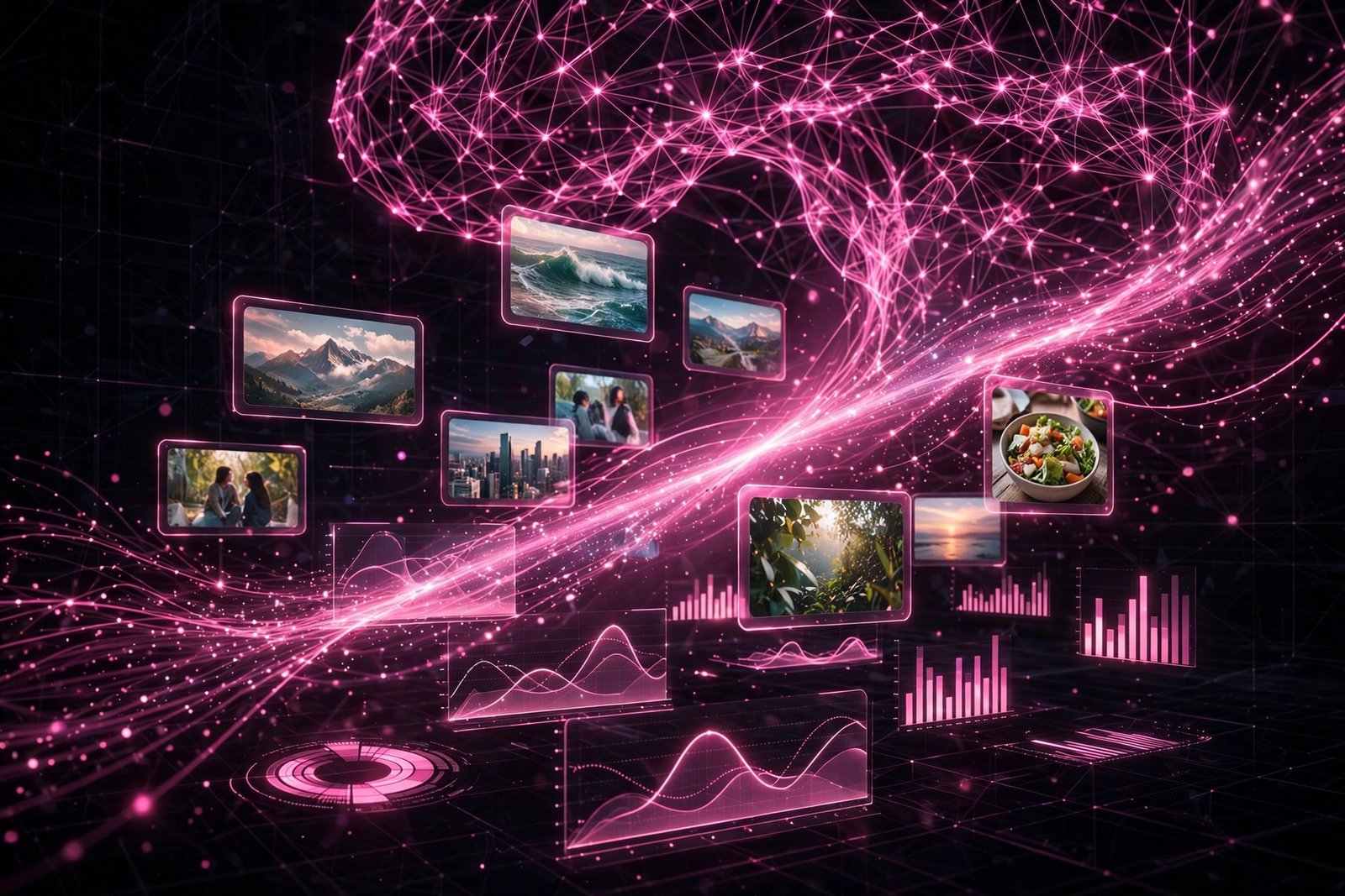 AI content analysis in action — a social media post being scored for hook strength, pacing and audience fit